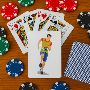 Man Running Athletics Playing Cards