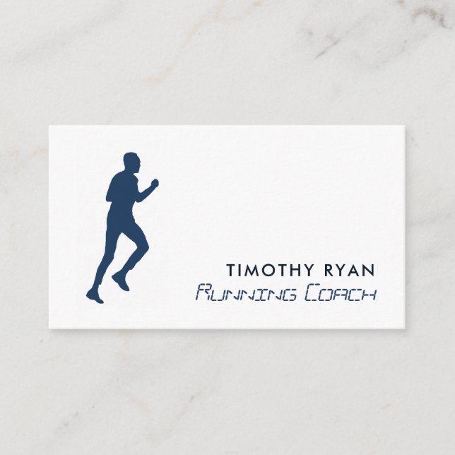 Man Running, Athletics Sportsperson, Sports Coach  Business Card (Front)