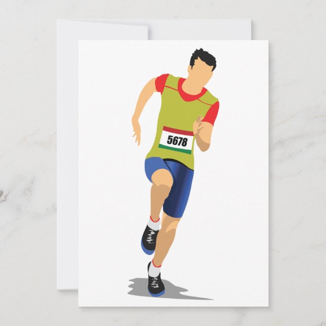 Man Running Invitations (Front)