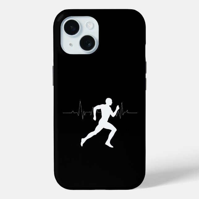 Man Running Runners Silhouette Black Background  Case-Mate iPhone Case (Back)