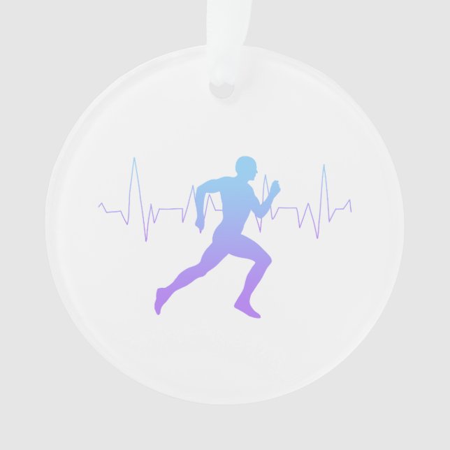 Man Running Runners Silhouette Gradient   Ornament (Front)