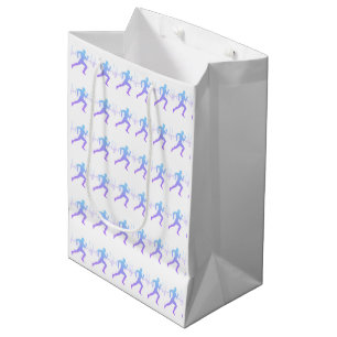 Man Running Silhouette Gradient & Heartbeat Line Medium Gift Bag