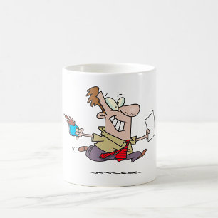 Man Running With Coffee Mug