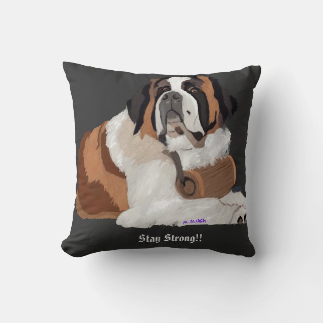 Man’s Best Friend, St. Bernard Stay Strong Cushion (Front)