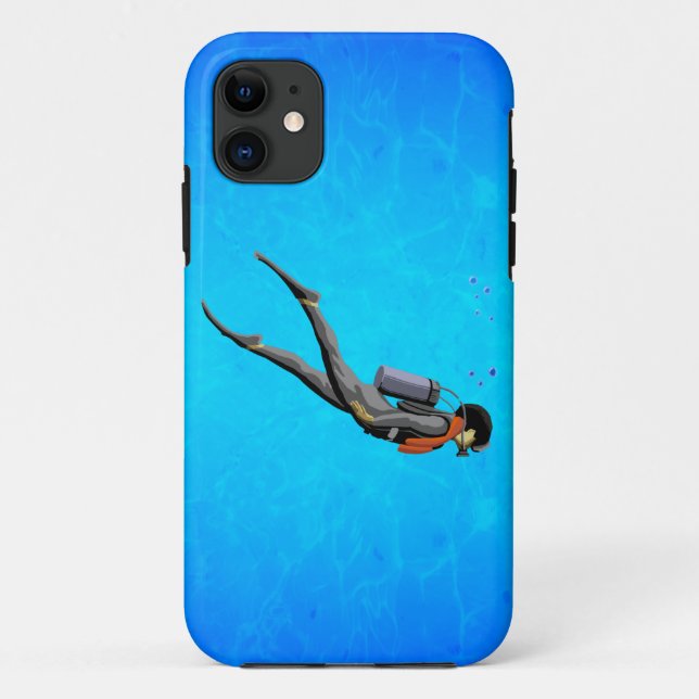 Man SCUBA Diving Case-Mate iPhone Case (Back)