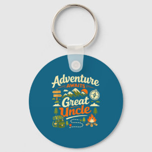 Man Shirt Adventure Awaits Great Uncle Hiking Key Ring