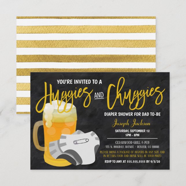 Man Shower Baby Invitation (Front/Back)