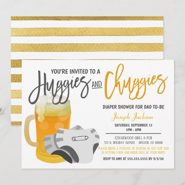 Man Shower Baby Invitation (Front/Back)