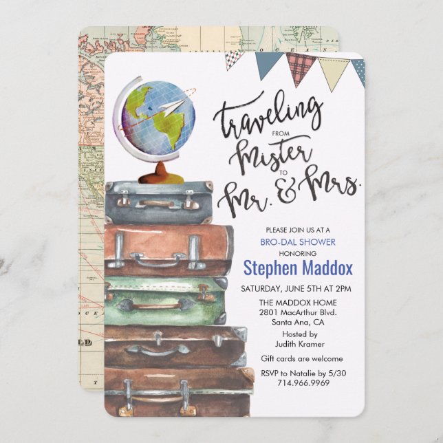 Man Shower Male Bridal Shower Invitation (Front/Back)