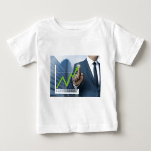 Man showing stock price touchscreen concept baby T-Shirt