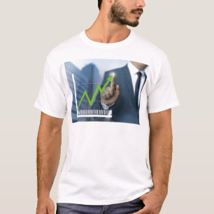 Man showing stock price touchscreen concept T-Shirt