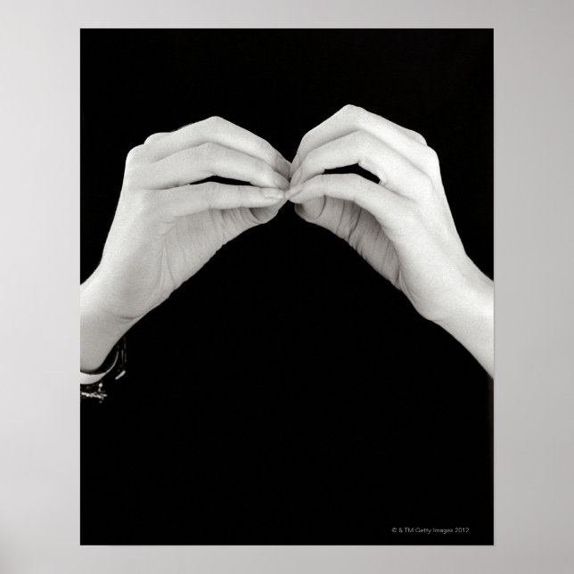 Man signing letter b in British sign language, (Front)