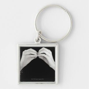 Man signing letter b in British sign language, Key Ring