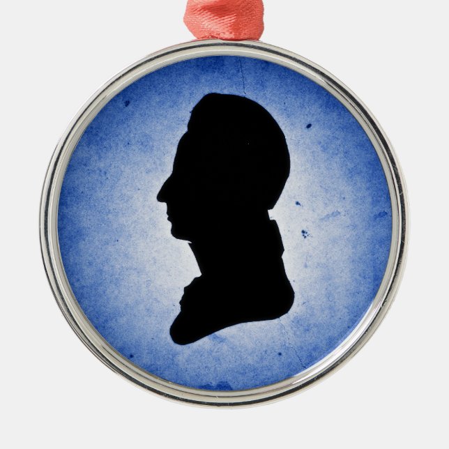 "Man Silhouette on Blue" ornament (Front)