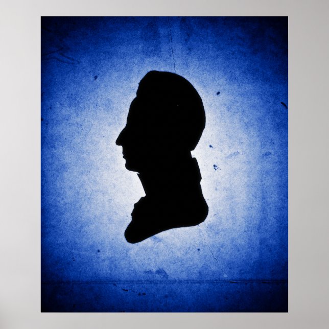 "Man Silhouette on Blue" poster/print Poster (Front)