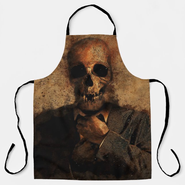 Man skull background texture death apron (Front)