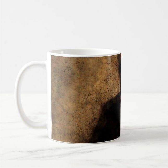 Man skull background texture death coffee mug (Left)