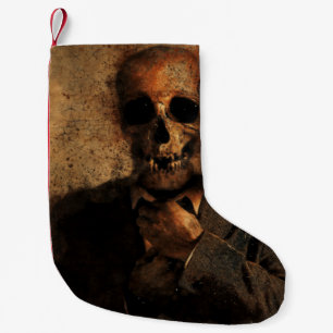 Man skull background texture death small christmas stocking