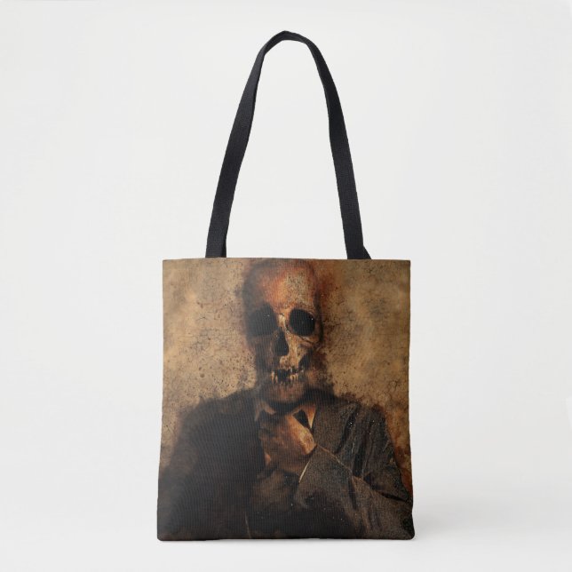 Man skull background texture death tote bag (Front)