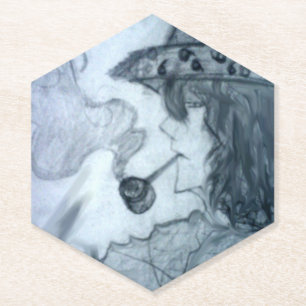 man smoke pipe manga anime cartoon paper coaster