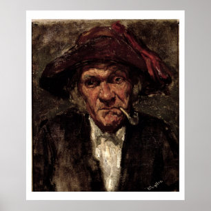 Man smoking a pipe, c.1859 poster
