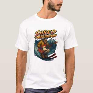 Man snow skiing and shredding with a Tele T-Shirt