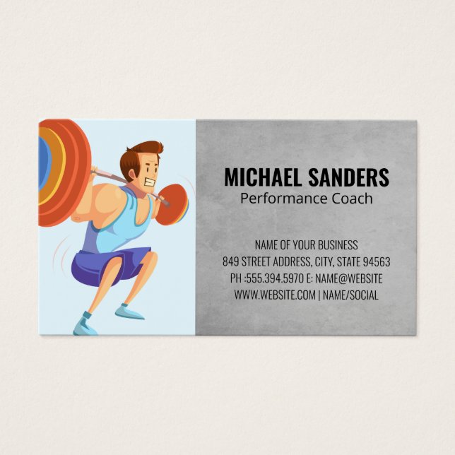 Man Squatting Weights | Sports Fitness (Front)