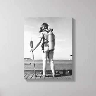 Man Standing on Pier Canvas Print