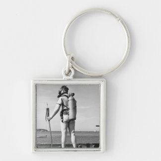 Man Standing on Pier Key Ring