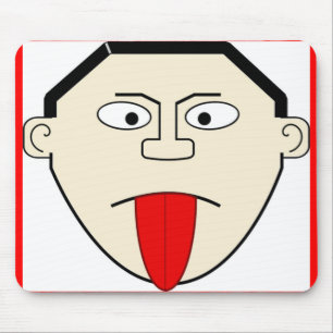 MAN STICKING OUT HIS TONGUE MOUSE MAT