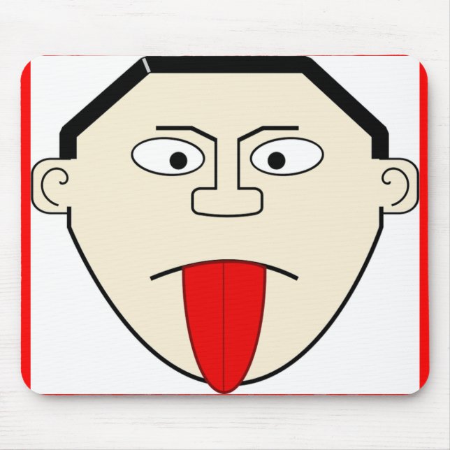 MAN STICKING OUT HIS TONGUE MOUSE MAT (Front)