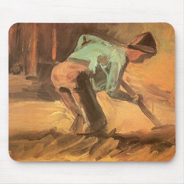 Man Stooping with Stick or Spade, Vincent van Gogh Mouse Mat (Front)