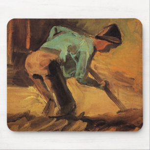 Man Stooping with Stick, Spade by Vincent van Gogh Mouse Mat