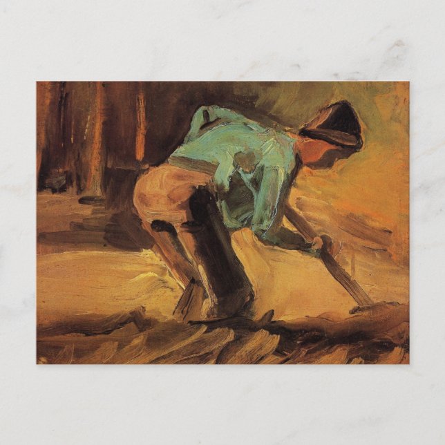 Man Stooping with Stick, Spade by Vincent van Gogh Postcard (Front)