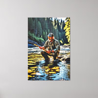 *~* Man Stream Nature AP49 Fishing Art