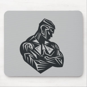 Man Strong Will Power Vector Graphic Mouse Mat