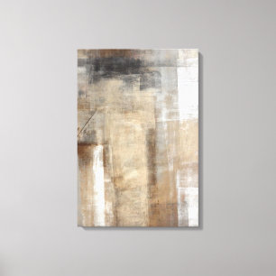 'Man Style' Beige and Brown Abstract Art Canvas Print