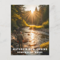*~* Man Sun Fishing Stream Maine Peace AP49 