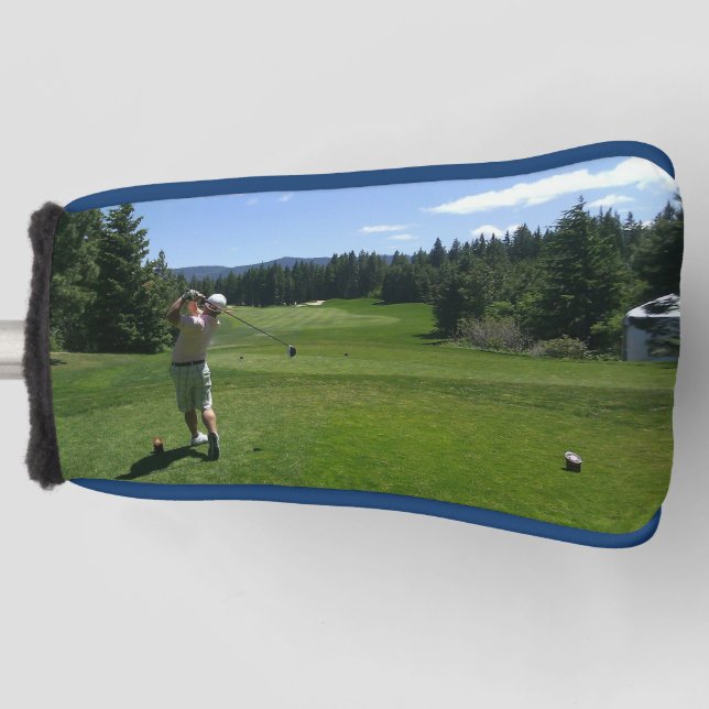 Man swinging a Golf field Putter Golf Head Cover (Front)