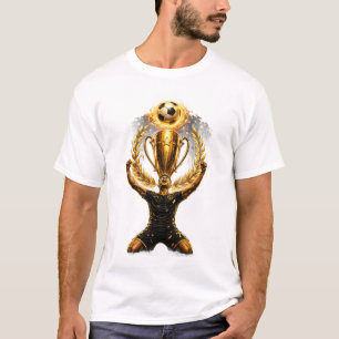 man t shirt half sleeve man trophy football design