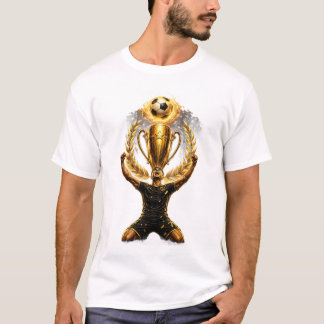 man t shirt half sleeve man trophy football design