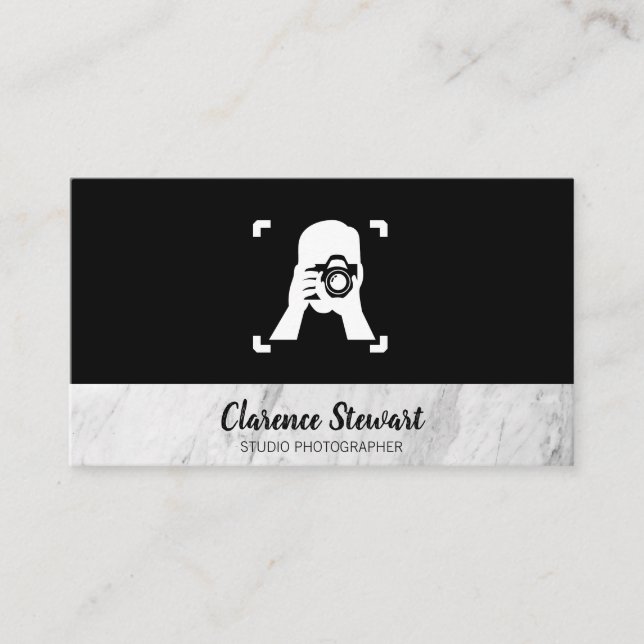 Man Taking Picture Logo Business Card (Front)