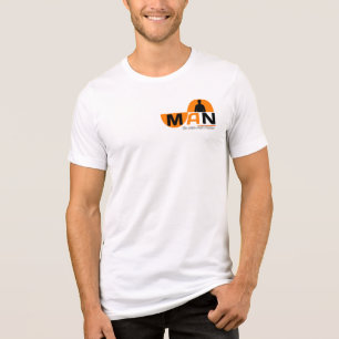 Man Text T-Shirt   Modern Minimalist T-Shirt Tri-Blend Shirt
