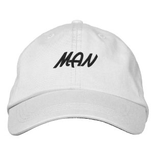 MAN Text White Color Handsome Boys Men's Embroidered Hat