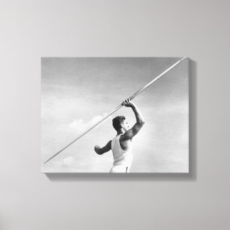 Man Throwing Javelin Canvas Print