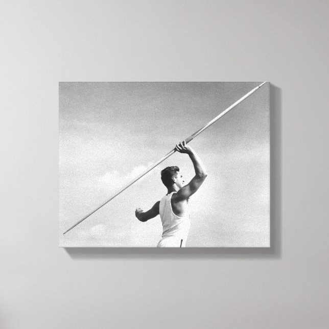 Man Throwing Javelin Canvas Print (Front)