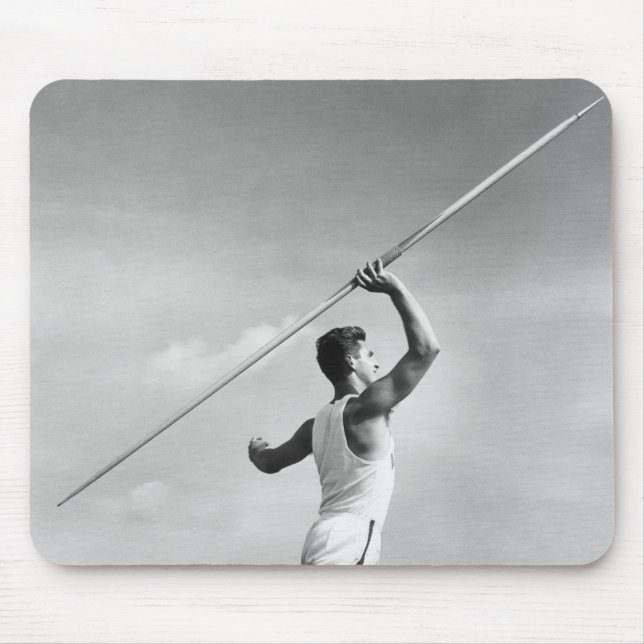 Man Throwing Javelin Mouse Mat (Front)