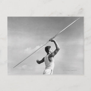 Man Throwing Javelin Postcard