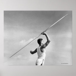 Man Throwing Javelin Poster