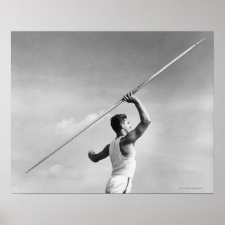 Man Throwing Javelin Poster